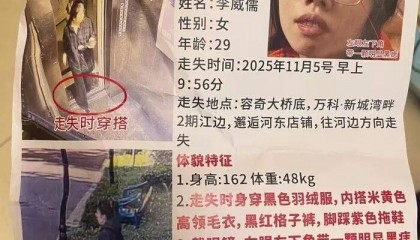 佛山29岁女子产后失踪超一周，丈夫称其确诊产后抑郁，派出所：已将案件上报