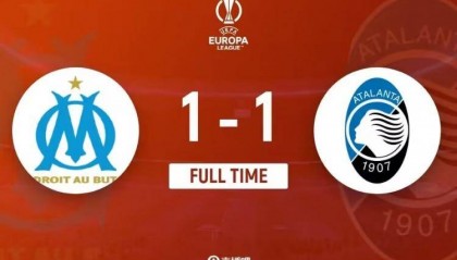 欧联杯-斯卡马卡破门姆本巴世界波扳平 马赛1-1亚特兰大