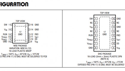 LTC3630AIDHC#PBF高效率、76V、500mA 同步降压型转换器