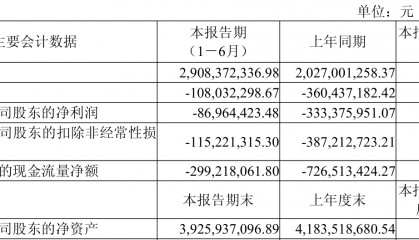 经纬恒润：2025年上半年净利润同比减亏2.46亿元
